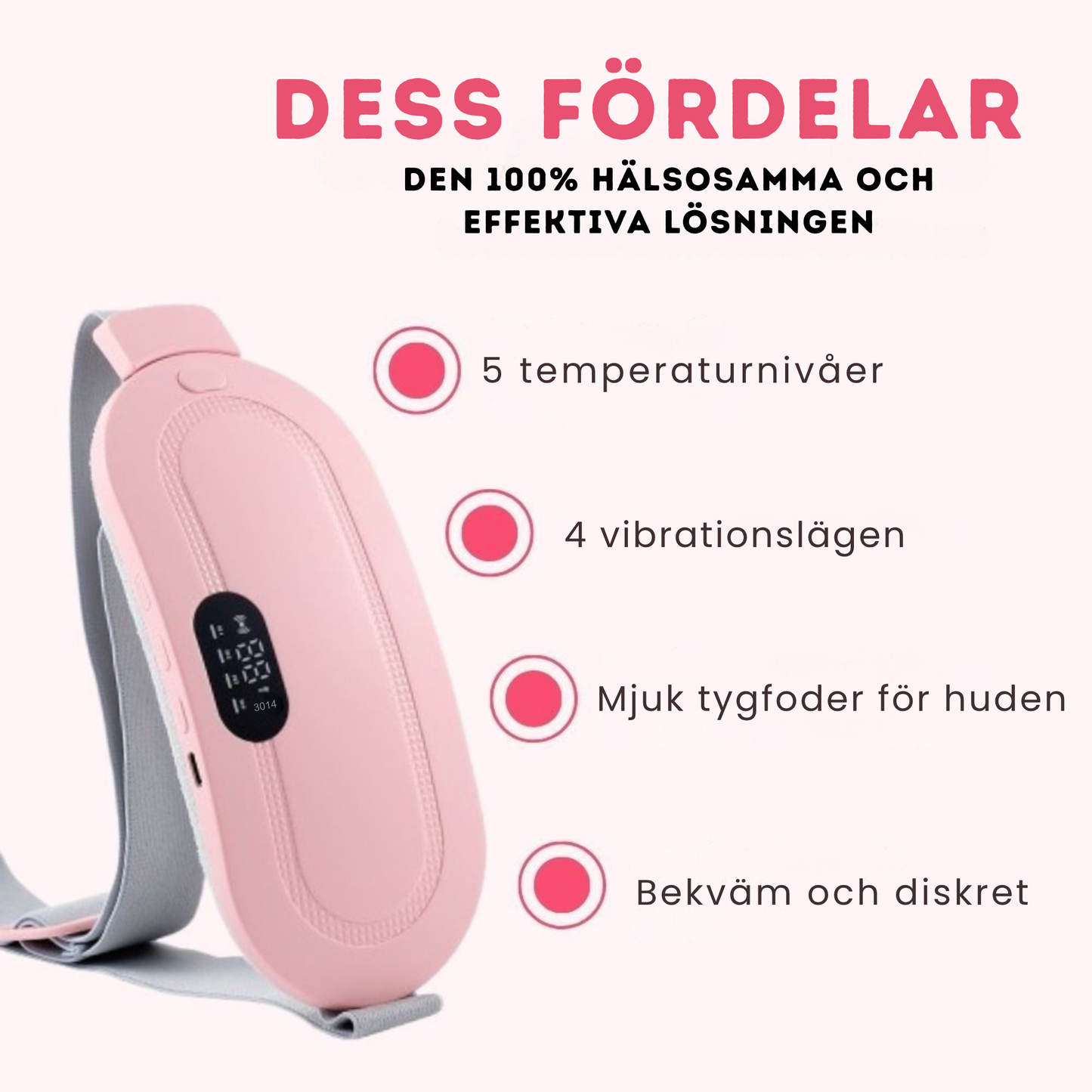 Relyva™ Mensvärme- och massagebälte